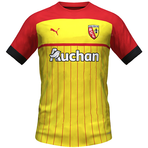 RC Lens home jersey soccer uniform men's first sports football tops shirt 2022-2023